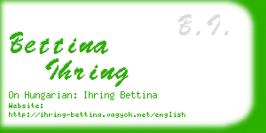 bettina ihring business card